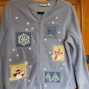Grandma Winter Snowman Fleece, M Croft and Barrow, embroidered